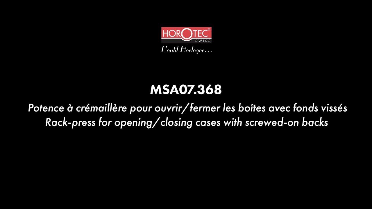HOROTEC | MSA07.368 | RACK-PRESS FOR OPENING/CLOSING CASES WITH SCREWED-ON BACKS