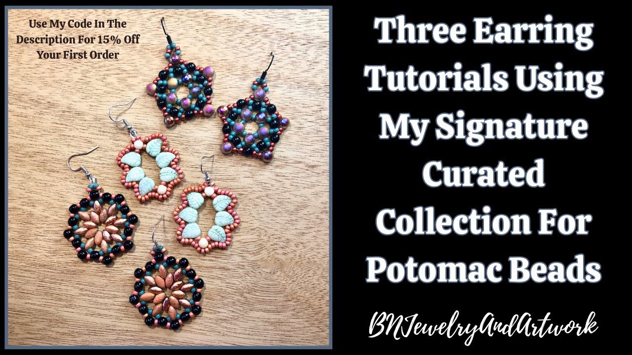 Three Earring Tutorials Using My Signature Curated Collection For Potomac #beads  #jewelry #tutorial