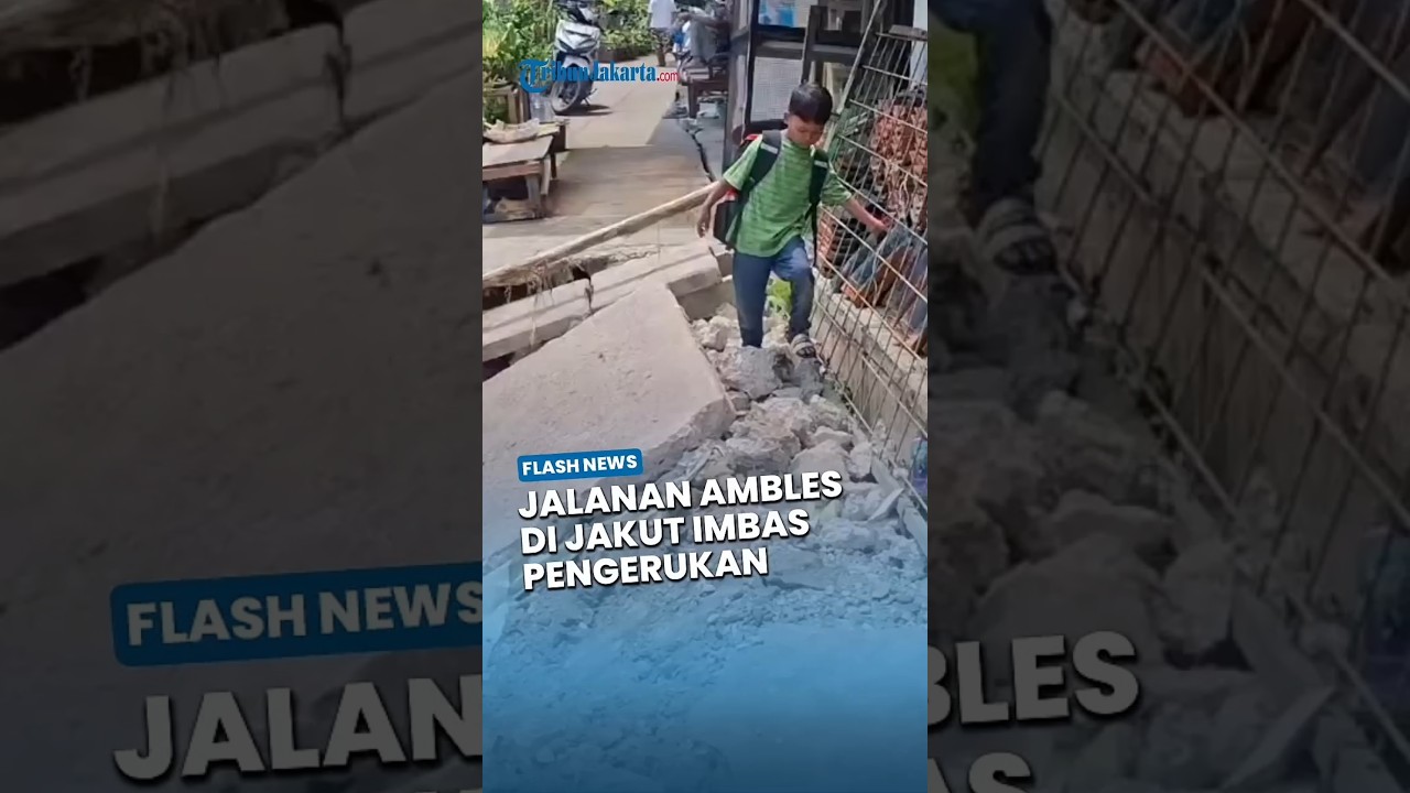 Imbas Tergerus Proyek Pengerukan Lumpur Pemprov DKI Jakarta, Jalanan Permukiman di Cilincing Ambles