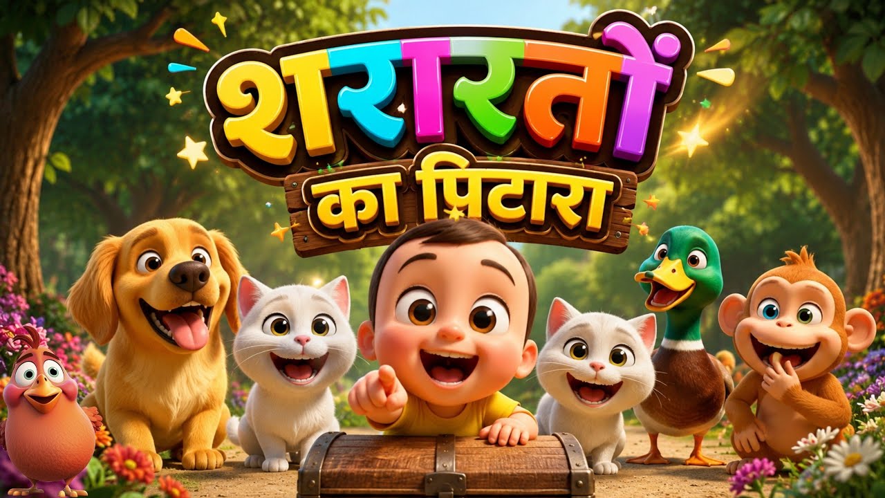 🐱गट्टू के शरारतों का पिटारा | Hindi Cartoon Nursery Rhymes | Kids Song