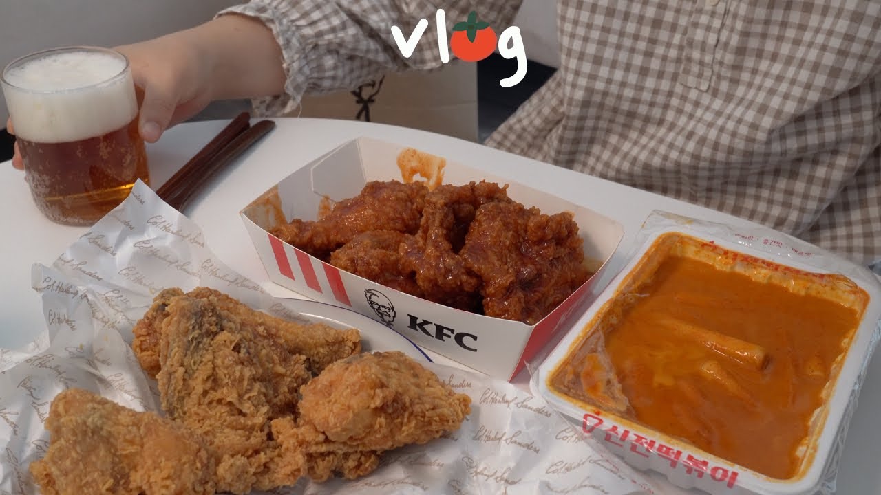 ENG) (먹을때만) 부지런한 사람의 브이로그, 셀프사육 일지 / 신전떡볶이+kfc치킨 / 마켓컬리 장보기 / 전복솥밥,피클만들기,어묵우동,두부텐더,하남쭈꾸미