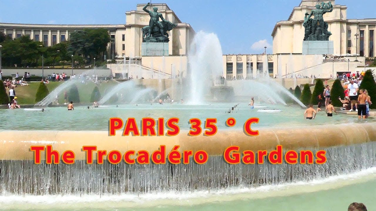 The Trocadéro gardens-Heat wave Paris 35°C - 2018