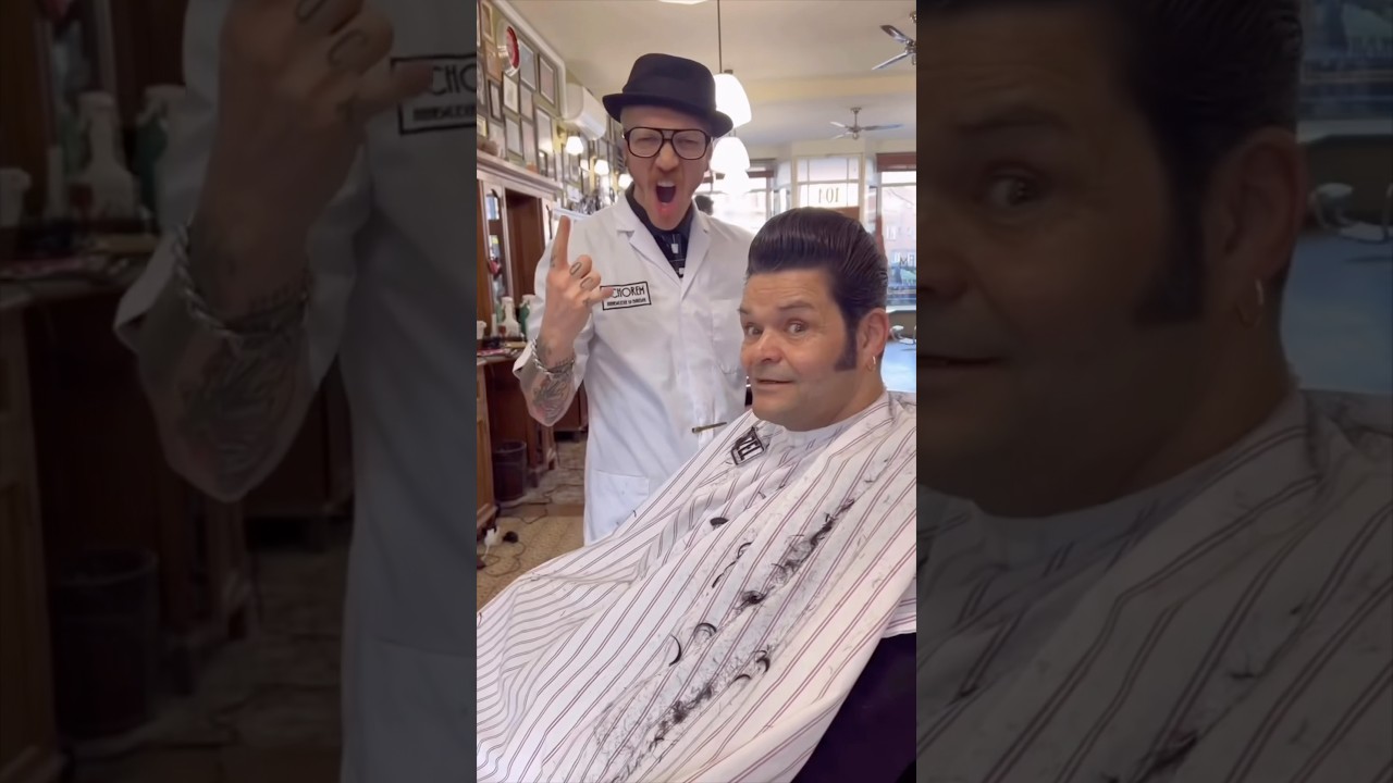 Thick Hair Pompadour Transformation at Schorem | With a Clean Classic D.A. Finish