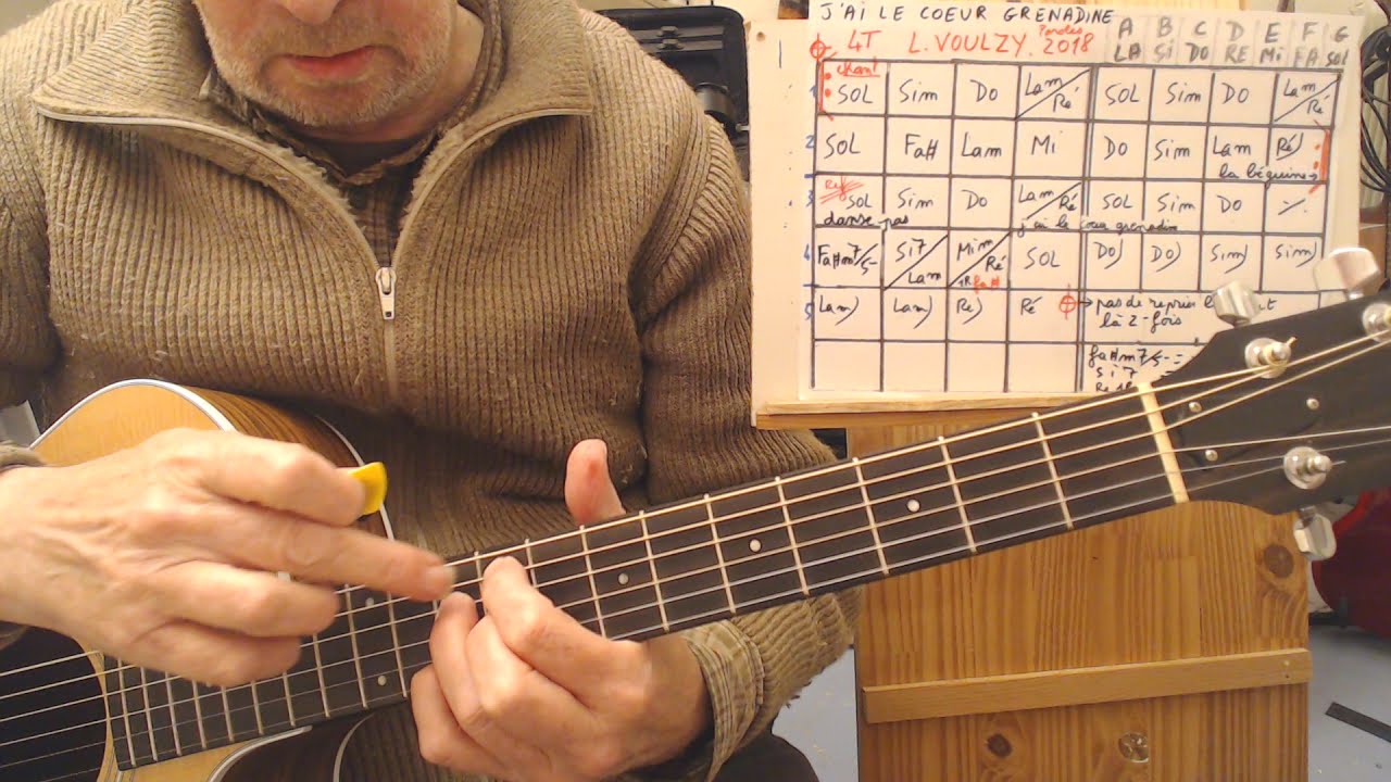 J AI LE COEUR GRENADINE DE VOULZY  //    ACCORDS GUITARE / QSQS 3 / CH 14    DIFFICULTE: 2/4