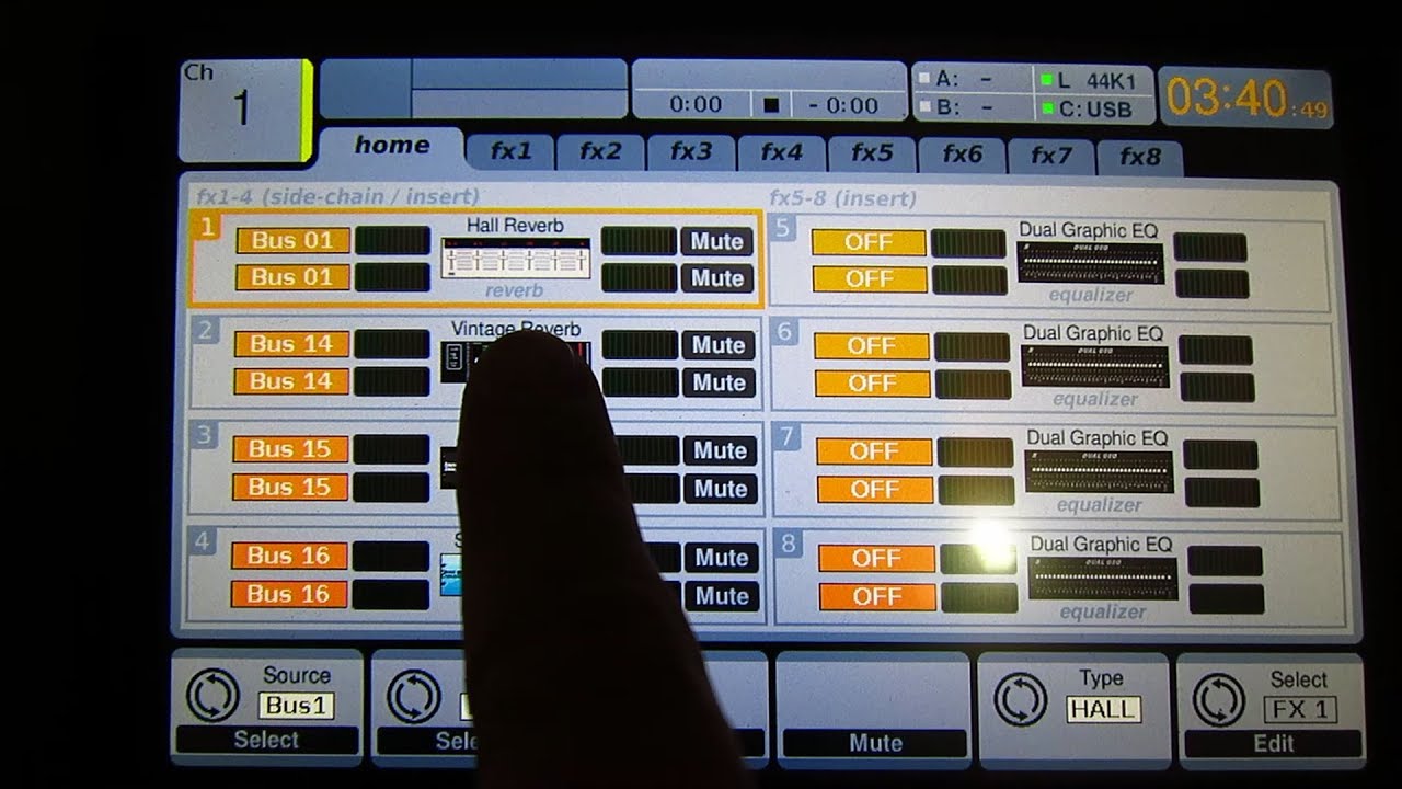 MESA DE MEZCLAS - ENVÍO A EFECTOS INTERNOS FX EN POSFADER desde un MIX BUS - BEHRINGER X32
