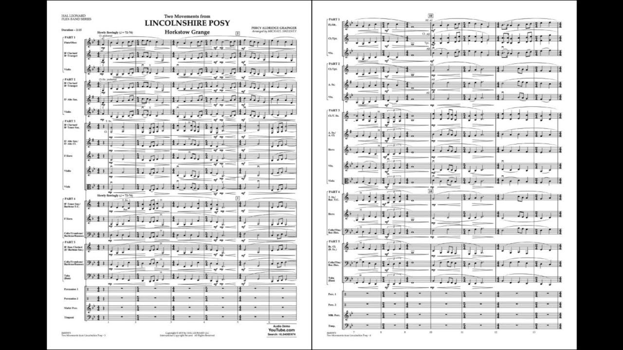 Two Movements from Lincolnshire Posy by Percy Grainger/arr. Michael Sweeney