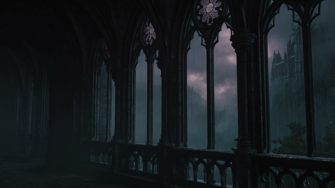 Cozy Sleep and Relax in Castle Room that Rain Visible from the Window