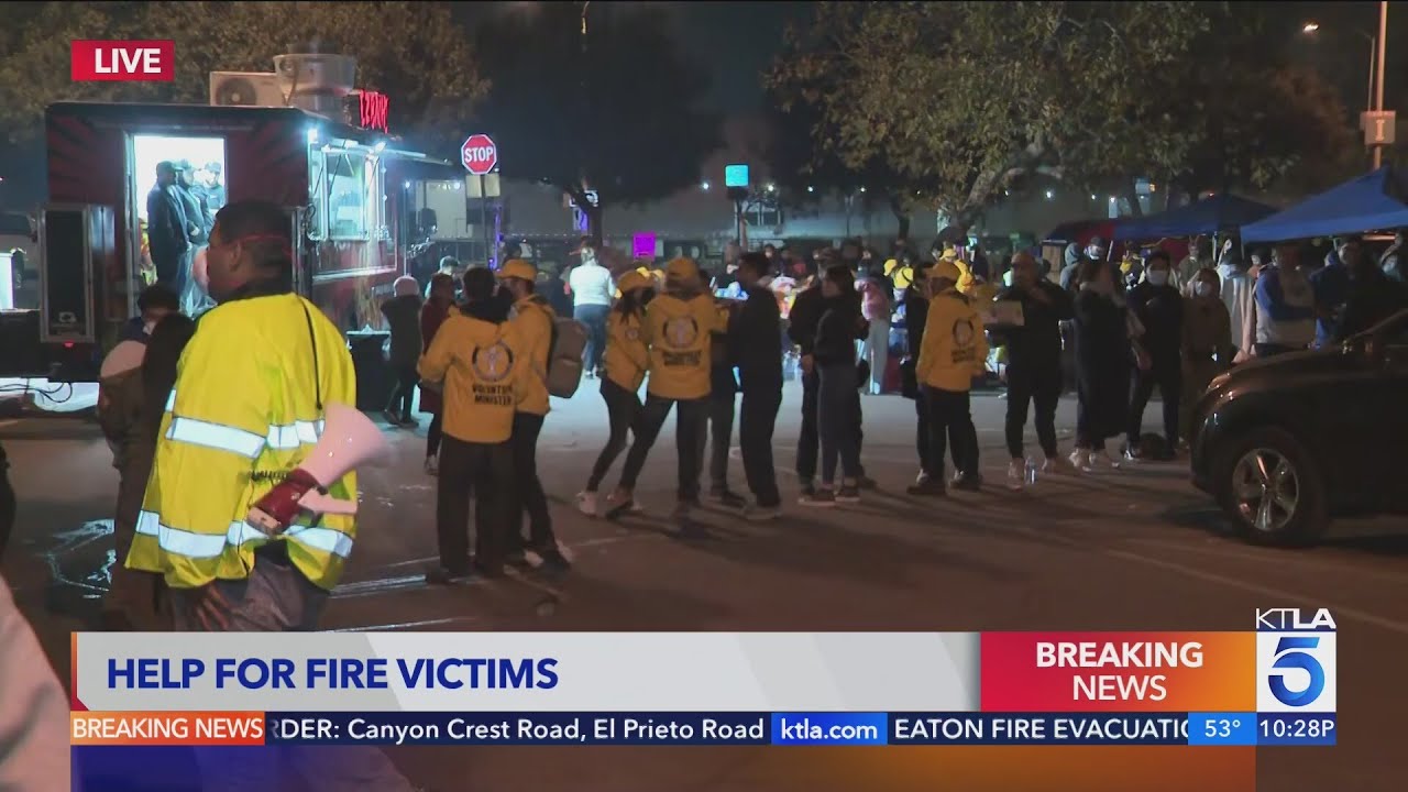 Thousands come together to help fire victims at the Rose Bowl