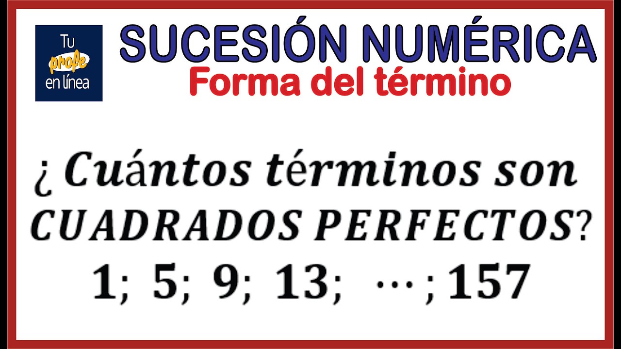 SUCESION ARITMÉTICA: Forma del Término