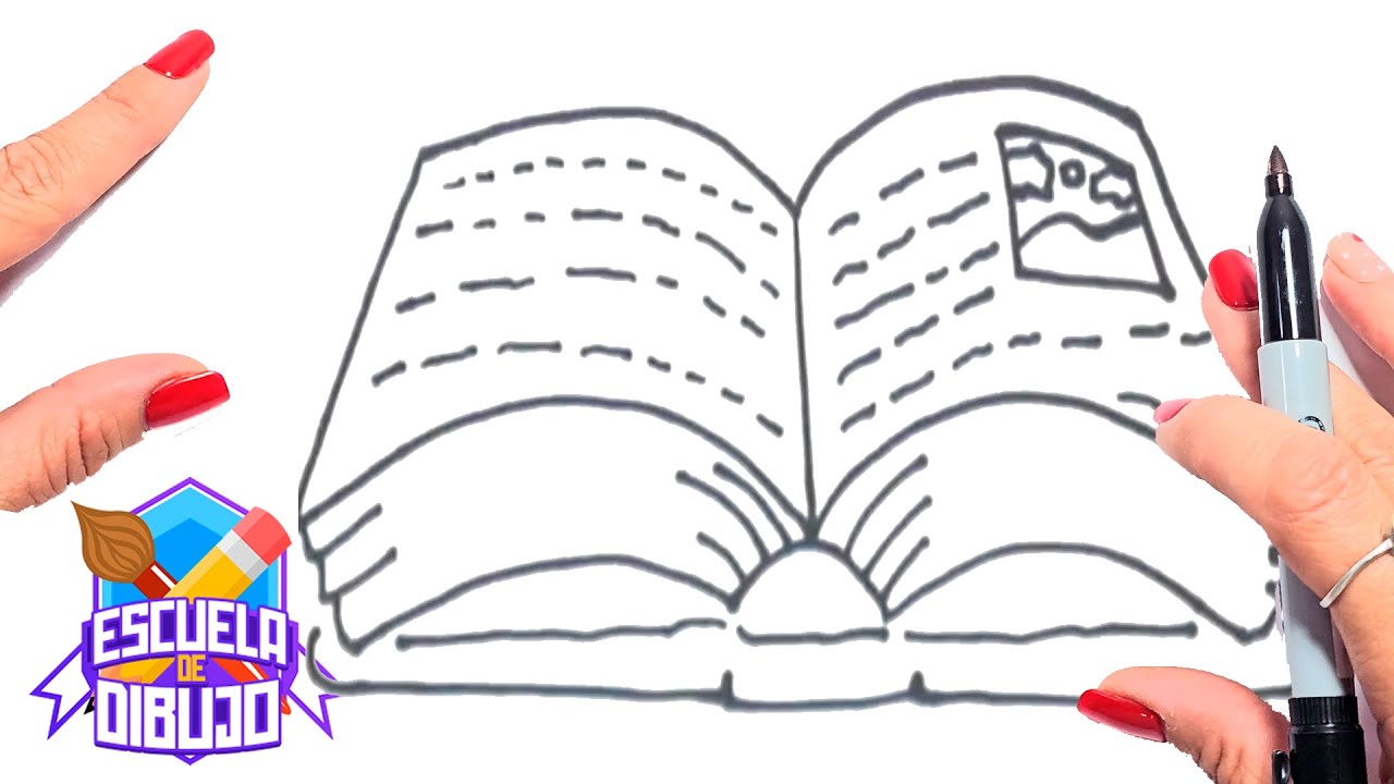 ¿Cómo Dibujar un LIBRO ABIERTO? 📖📖 Dibujo de Libro Abierto Paso a Paso 📚