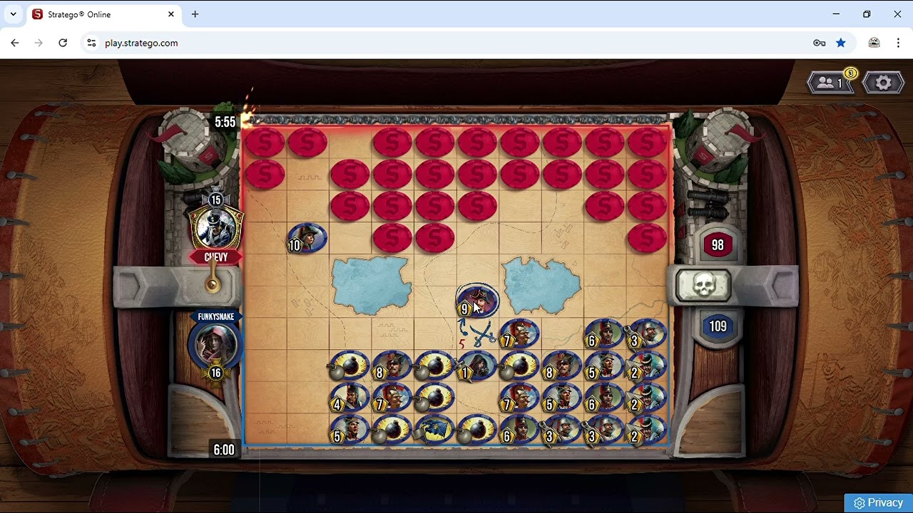 Chevy VS Funkysnake Stratego Match Online