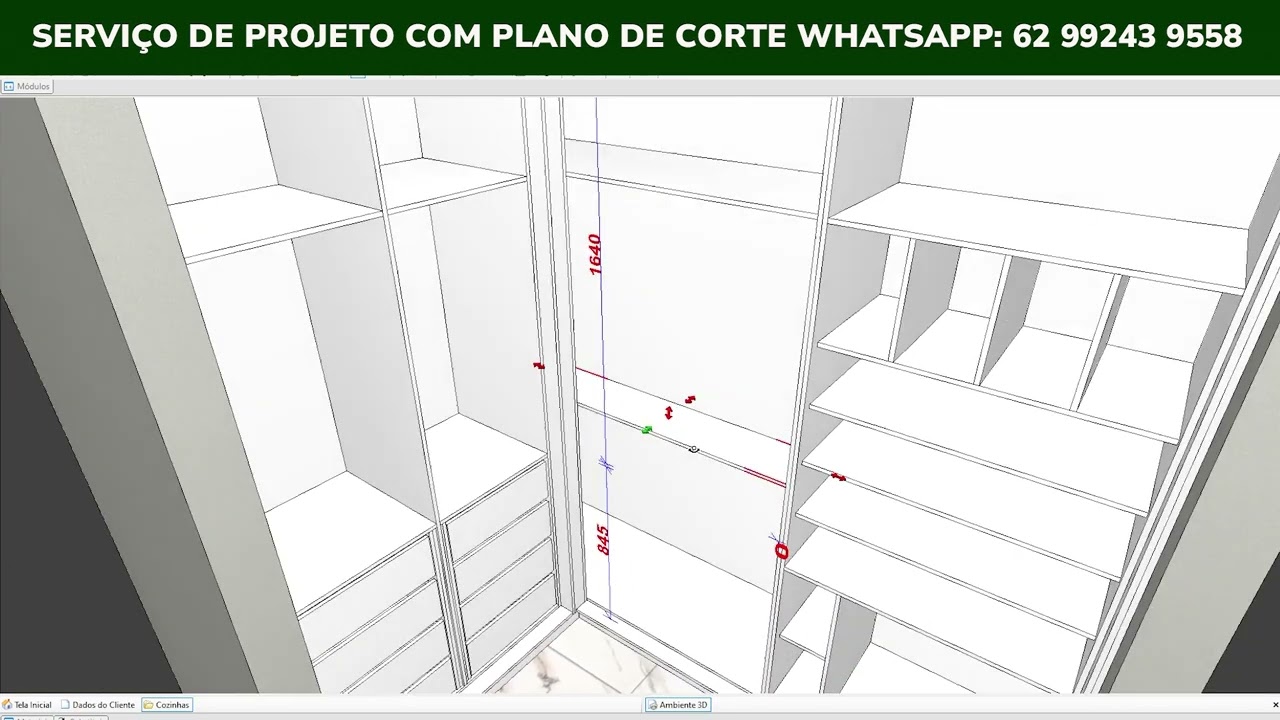 Serviço de projeto com Plano de corte