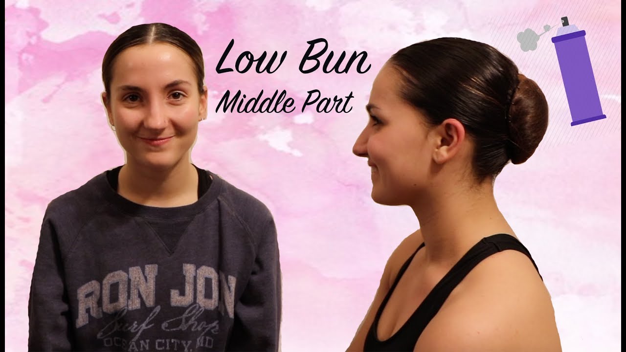 Middle Part Low Bun Tutorial