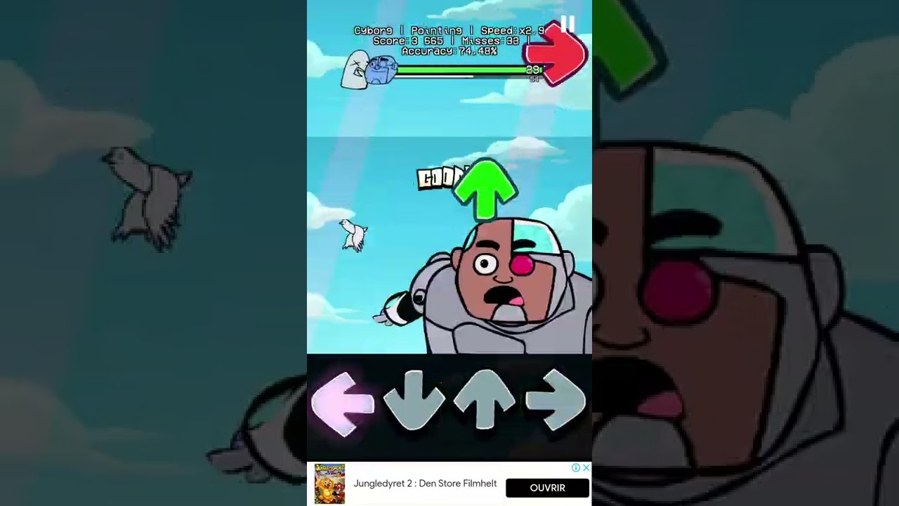 cyborg pointing fnf in mobigameplay