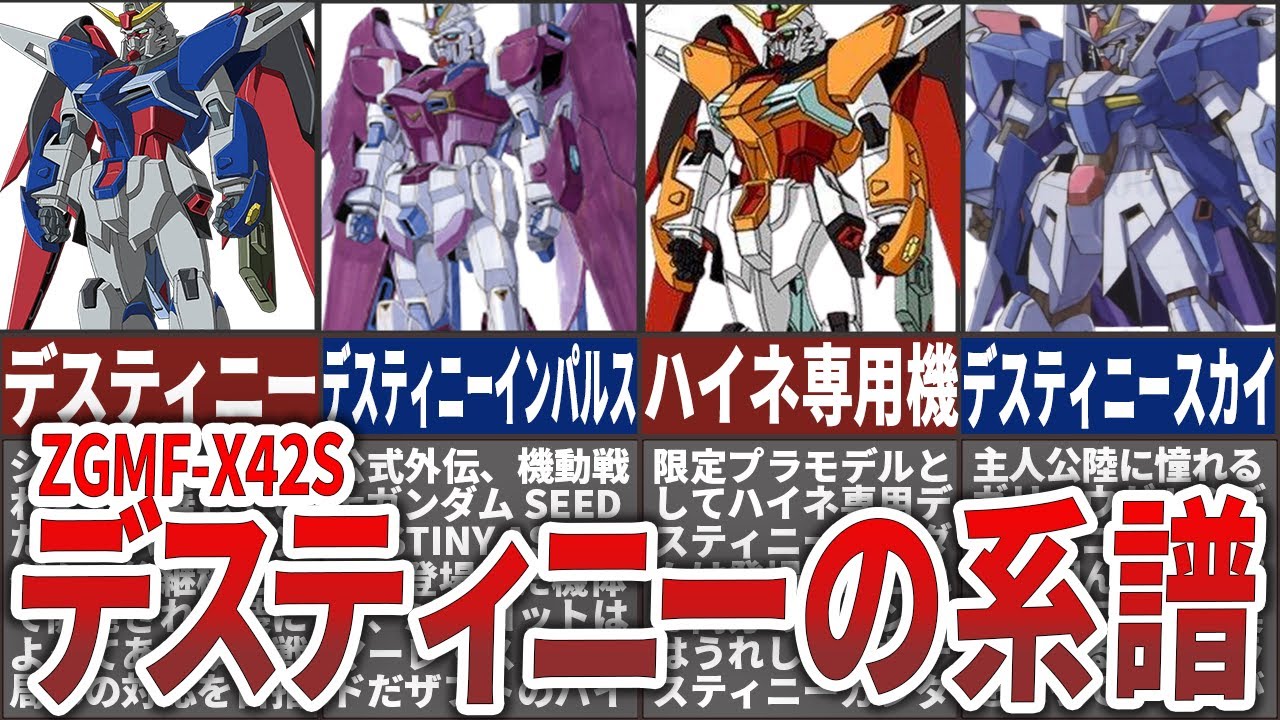 【ZGMF X42S】不遇機体なんかじゃない！デスティニーガンダムの系譜進化を解説！開発の歴史とその裏側に迫る！