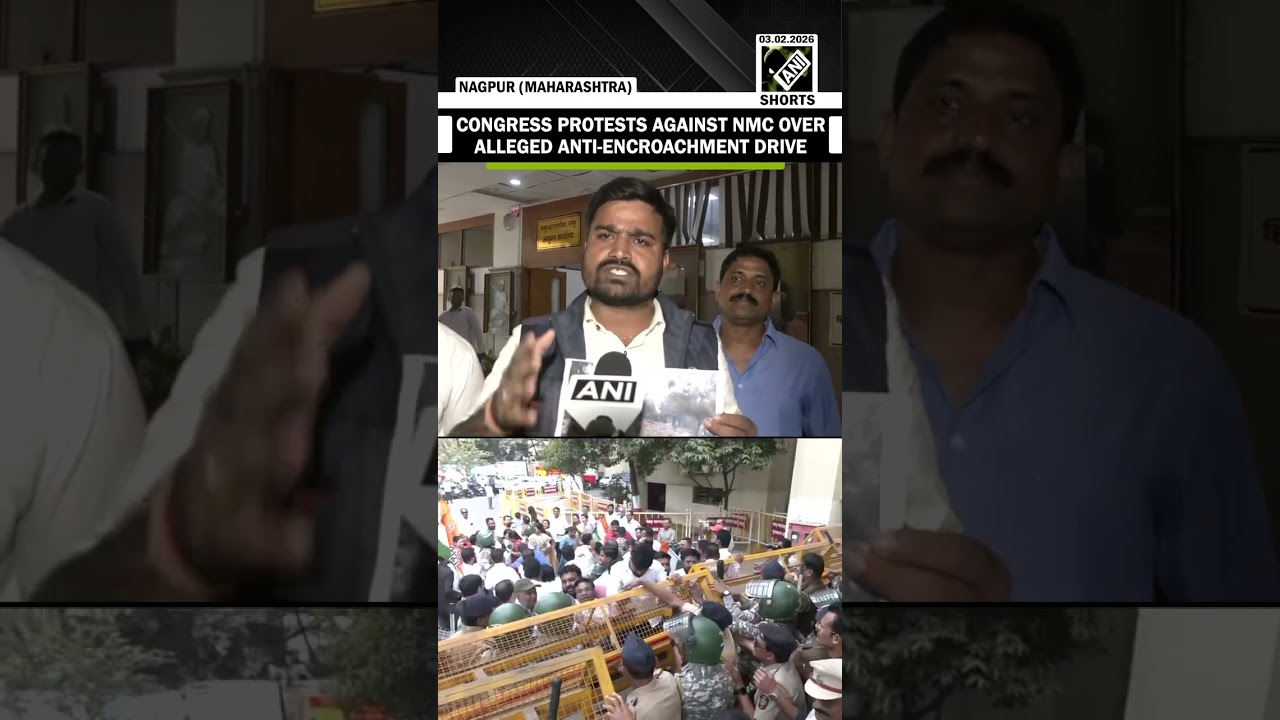 Congress protests against NMC over alleged anti-encroachment drive in Nagpur