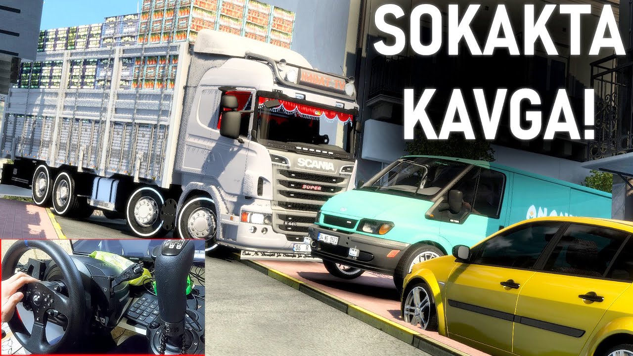 YOL VERME KAVGASI! (ARA SOKAK) - K&Uuml;KREYEN SCANİA KIRKAYAK İLE ARA SOKAKLAR - ETS 2 Mod T300RS GT