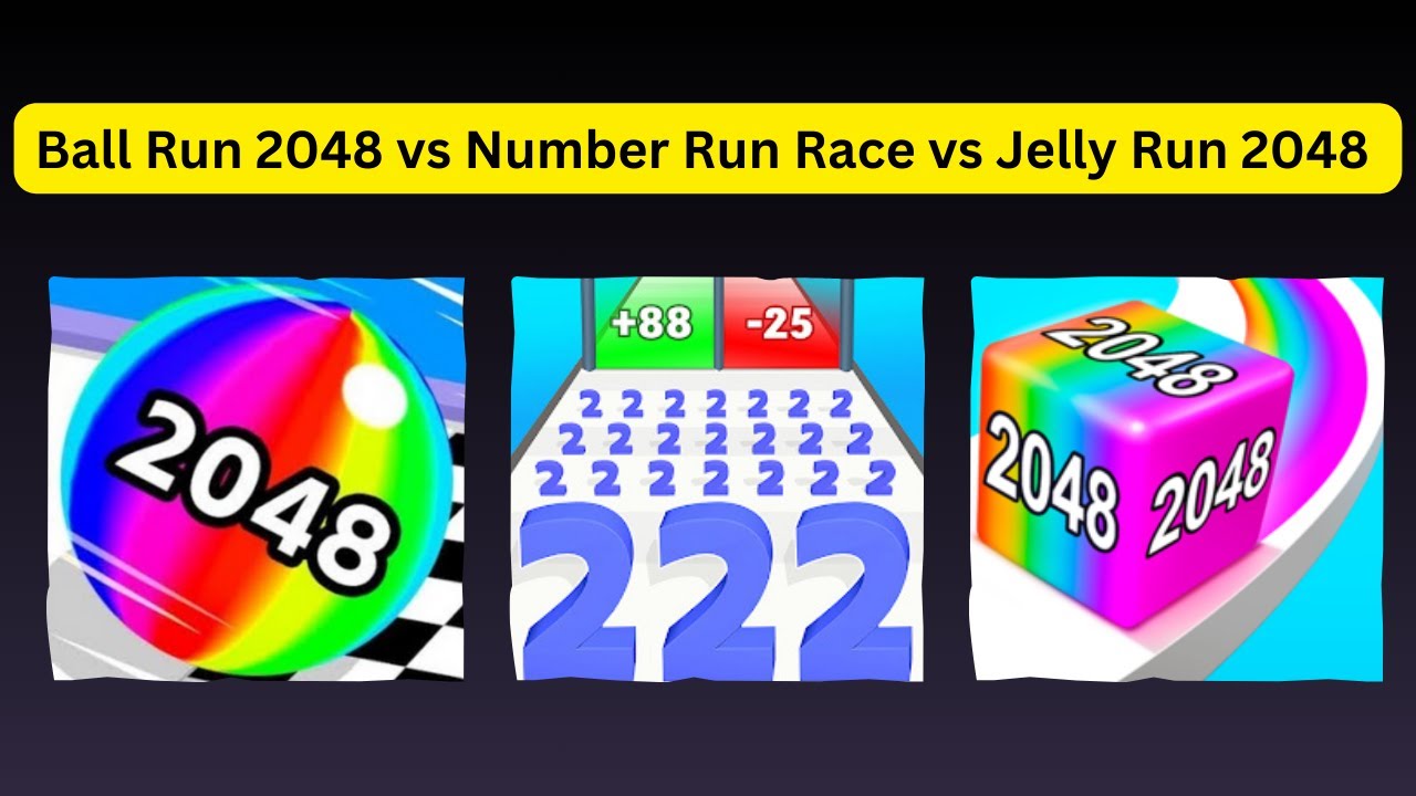 Ball Run 2048 vs Jelly Run 2048 vs Number Master 2048 Full Gameplay 😎 👌
