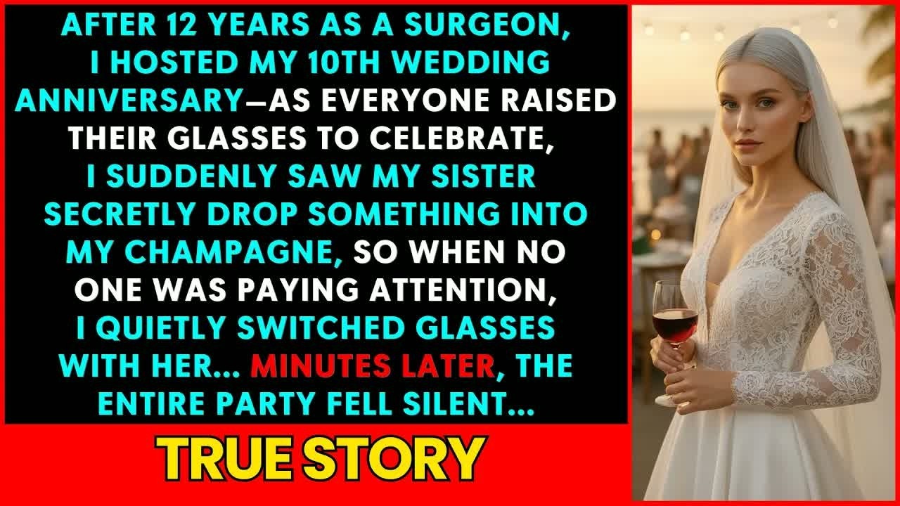 At My 10th Wedding Anniversary, My Sister Drugged My Champagne—I Switched Glasses & Let Everyone See
