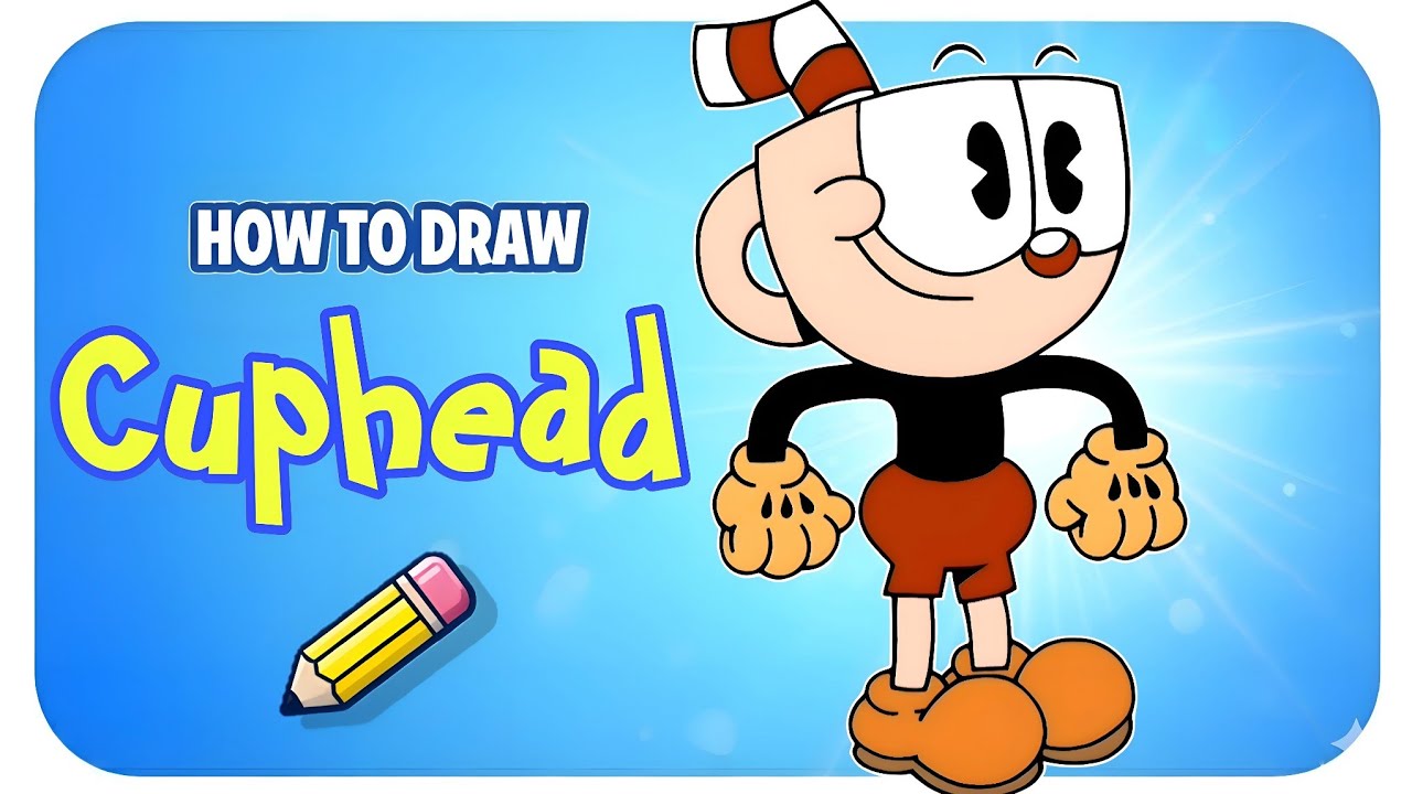 how to draw Cuphead from the Cuphead show step by step easy