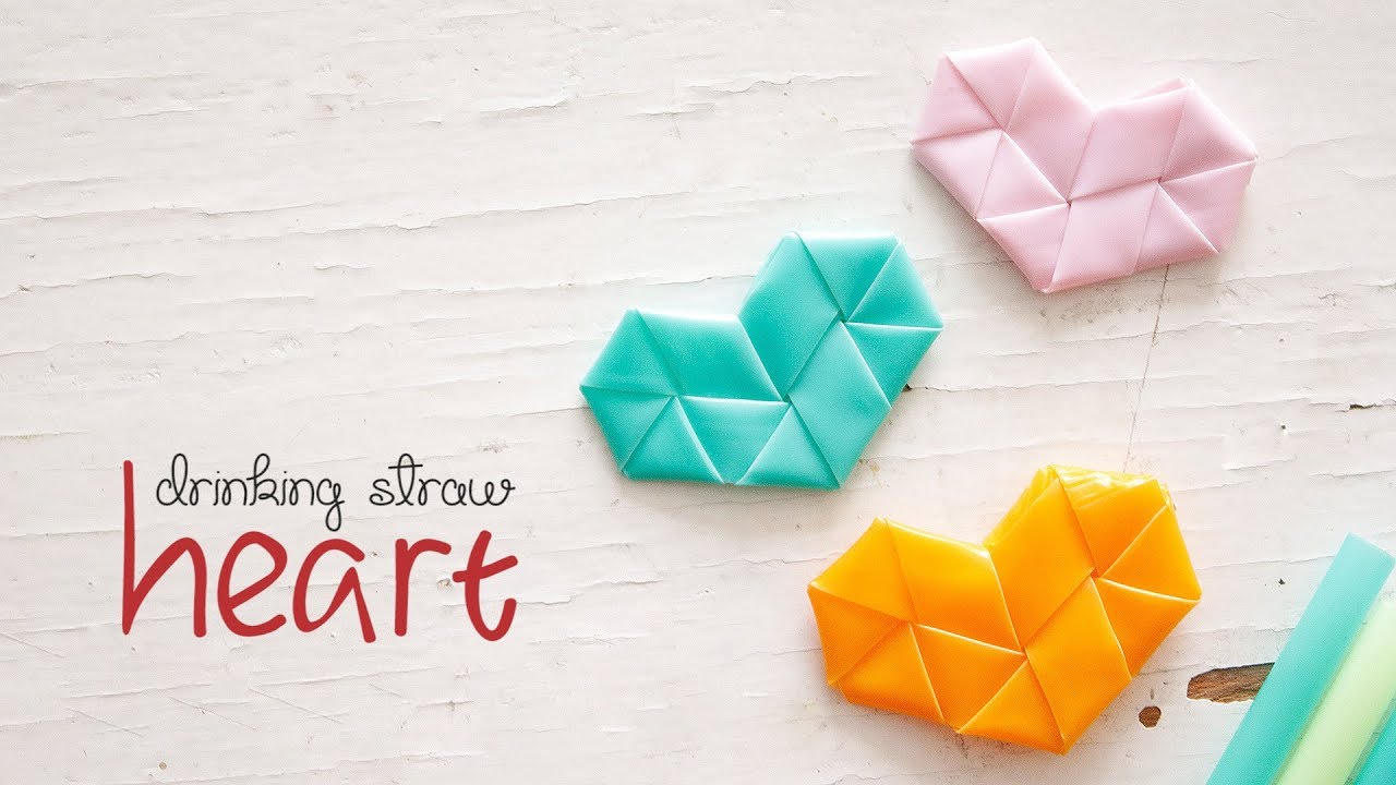 DIY Straw Hearts