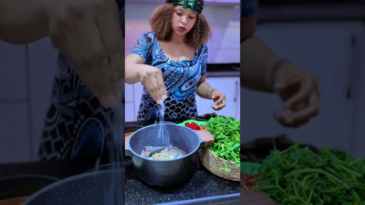 Market To Pot: Watch Me Cook Fresh Waterleaf Vegetable Soup 🌿🔥 #VegetableSoup #HealthyMeals 
