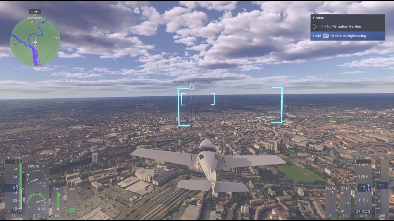 Microsoft Flight Simulator 2024 Sight Seeing over Norwich, England.