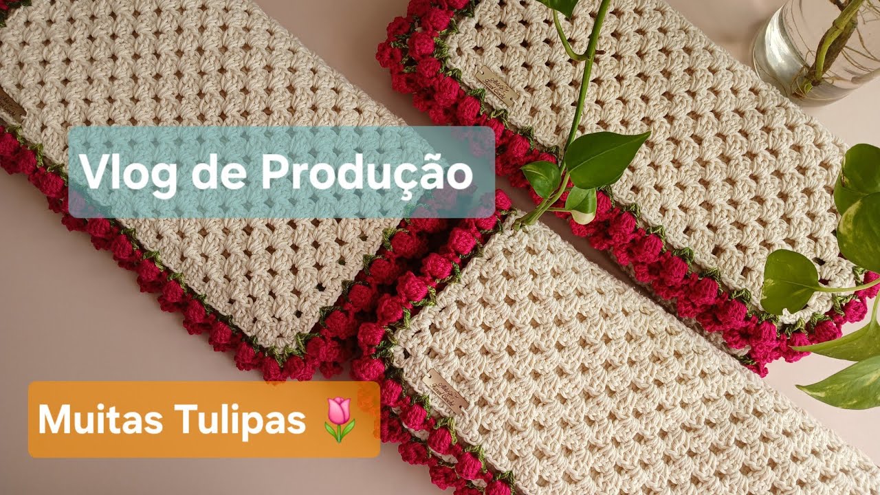 Kit de Passadeiras com Tulipas 🌷 Mostrei todos os detalhes da produção #croche #crocheteiras 