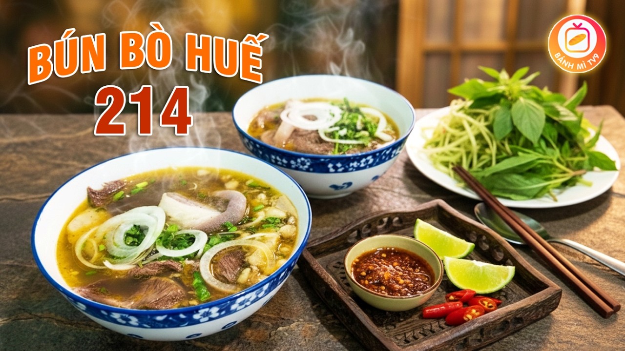 QUÁ TRỜI XƯƠNG SỤN TRONG NỒI NƯỚC BÚN BÒ, TÁI, NẠM MỀM THƠM, CHẢ LÁ ĐỘC LẠ - BÚN BÒ 214