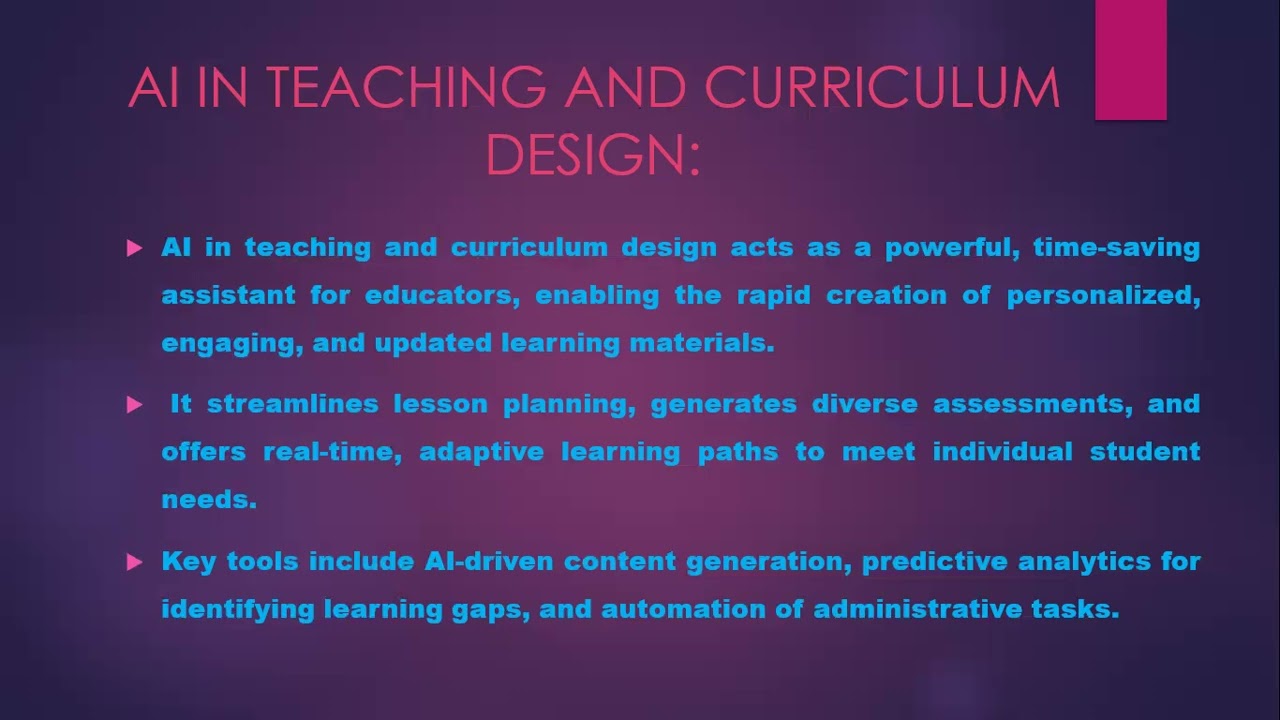 Use of AI in teaching and Curriculum design