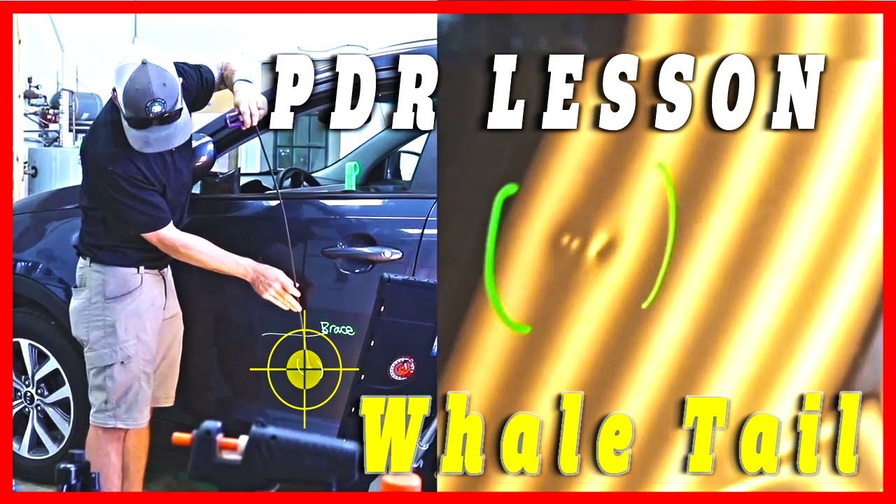 PDR Tutorial Whale 🐳  Tail - Dents - Tight access- Dent Repair explained
