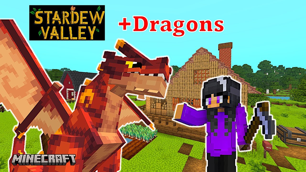 Stardew Valley + DRAGONS in Minecraft / Epi. 01: Cozy Dragon Farm