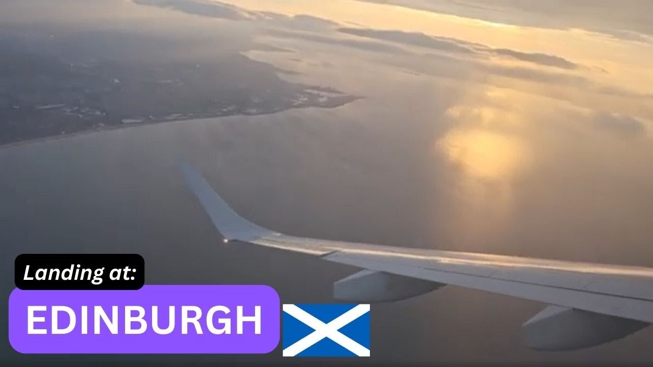 Landing at Edinburgh Airport (EDI) Runway 24. Views of Portobello, Leith