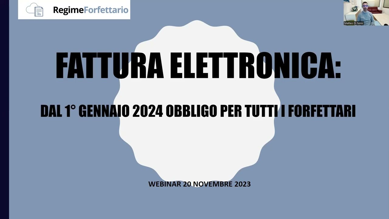 Obbligo di fatturazione elettronica dal 2024 per tutti i forfettari