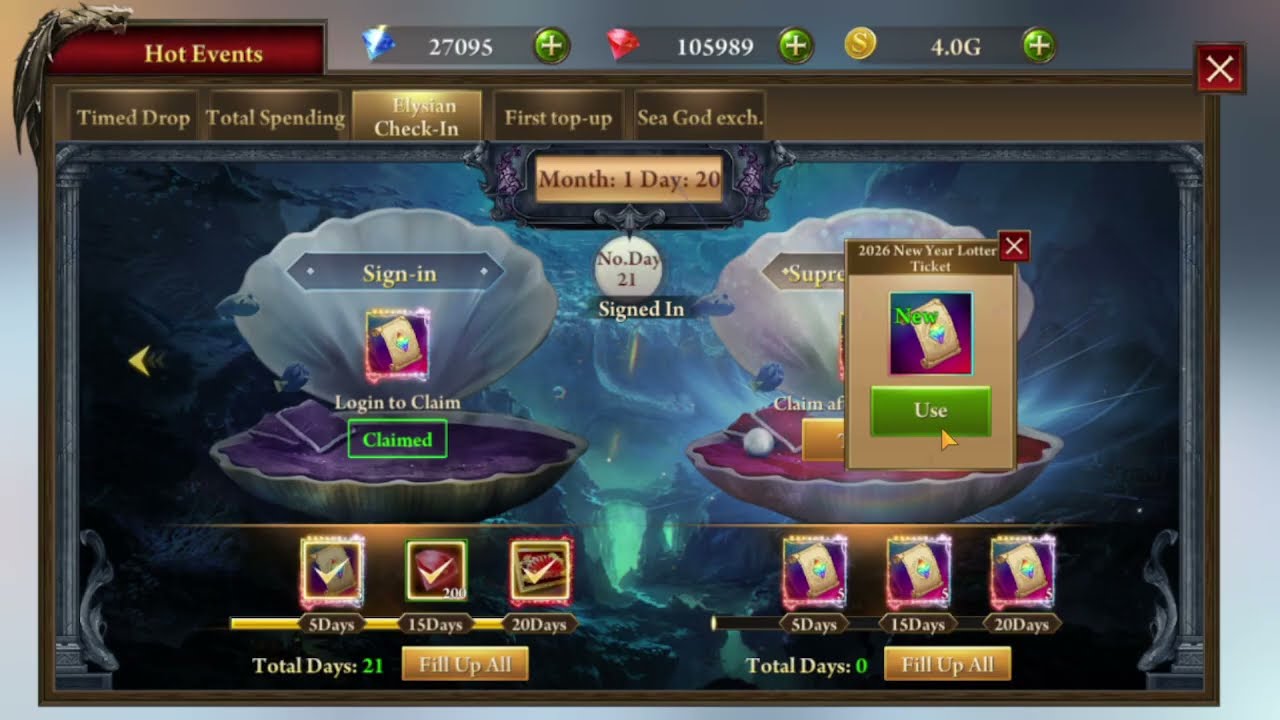 Era of Celestials 01-20-2026 Events for 01-21-2026