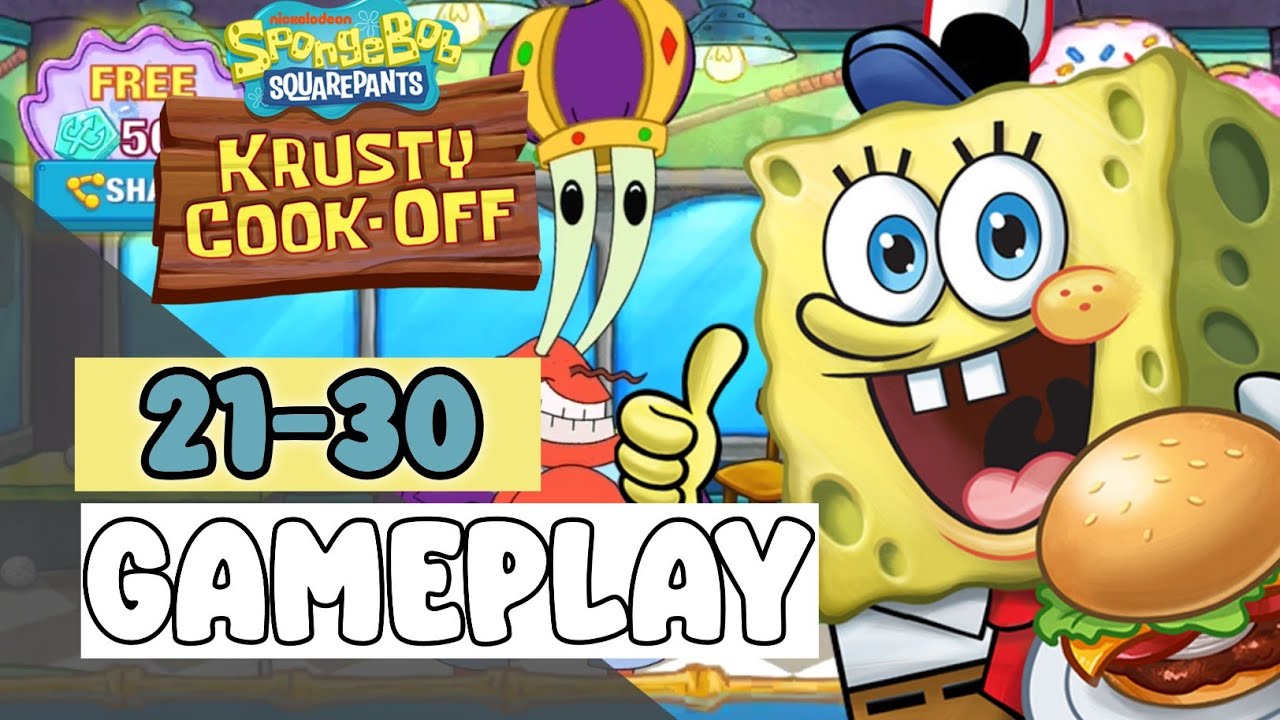 HOLE IN ONE ISLAND IN THE SKY Level 21-30- SpongeBob: Krusty Cook-Off - Gameplay Walkthrough