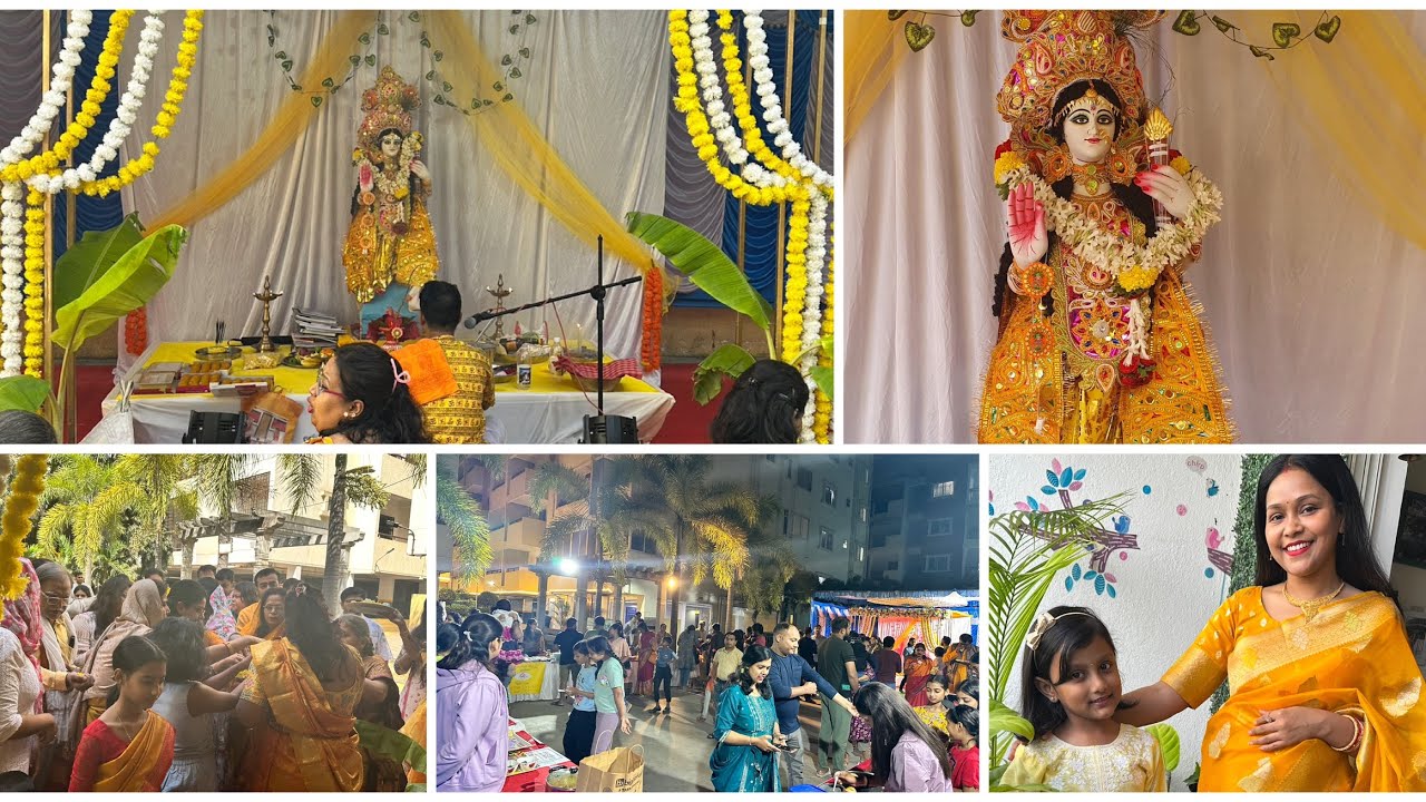 Saraswati Puja Celebration at Our Society | how we celebrated Saraswati puja in Bangalore