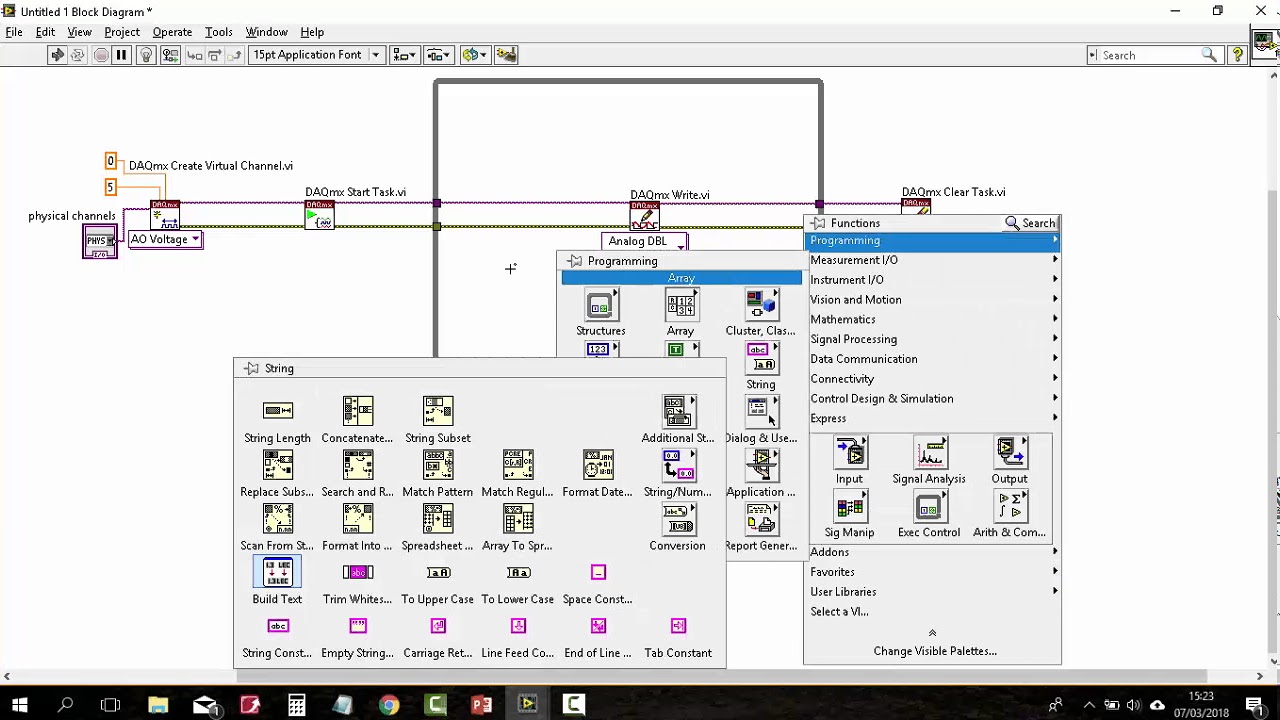 Generador de Funciones en LabVIEW con DAQ NI USB-6009