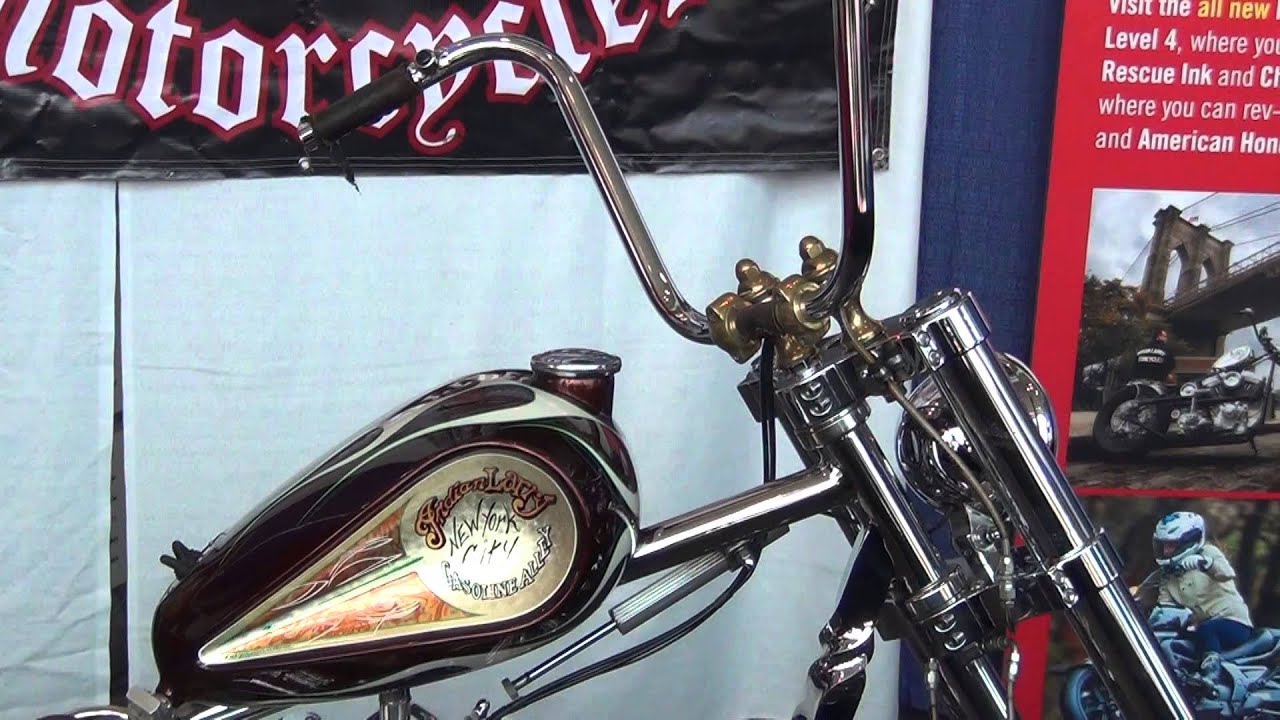 New! in HD, Indian Larry motorcycle chopper in New York Auto Show 2013