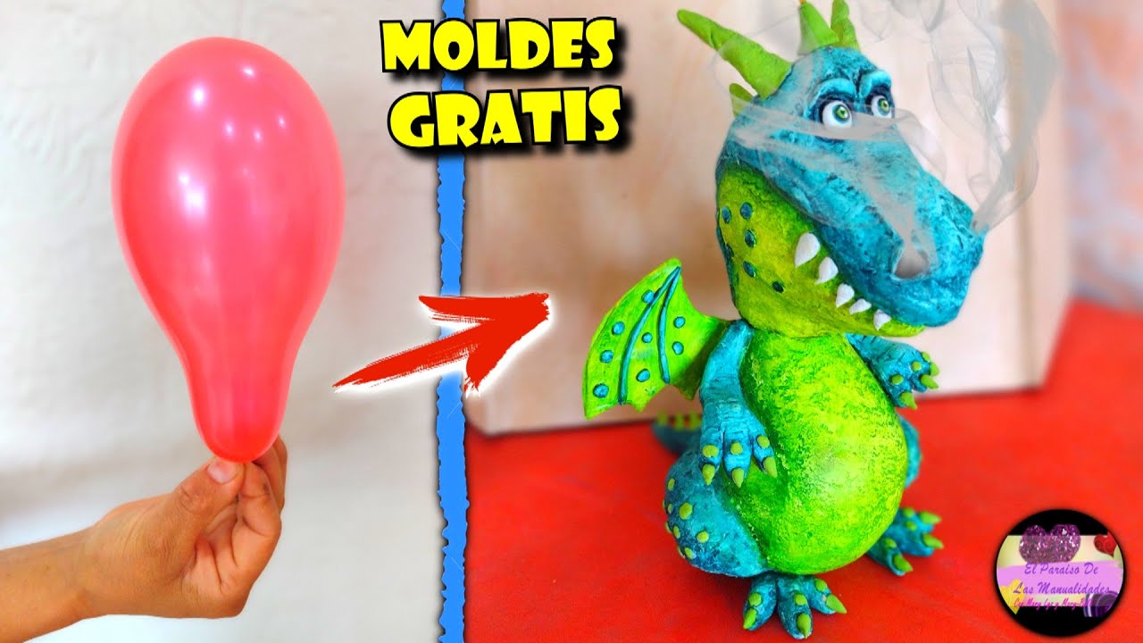 No creerás como convertí un simple globo en un espectacular dragón porta incienso (Moldes Gratis)