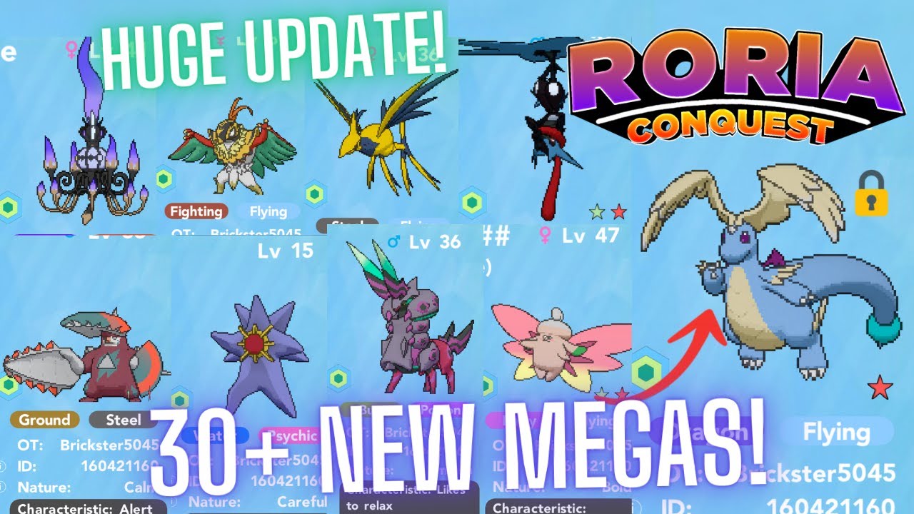 NEW *HUGE* UPDATE! 30+ NEW MEGA POKEMON! RORIA CONQUEST BRICK BRONZE