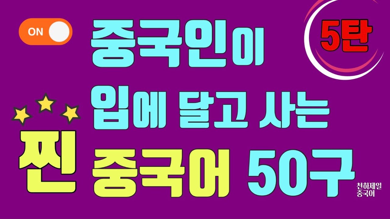 【찐좋은표현】중국인이 입에 달고 사는 찐 중국어 50구 5탄 #천하제일중국어 중국어 쉐도잉