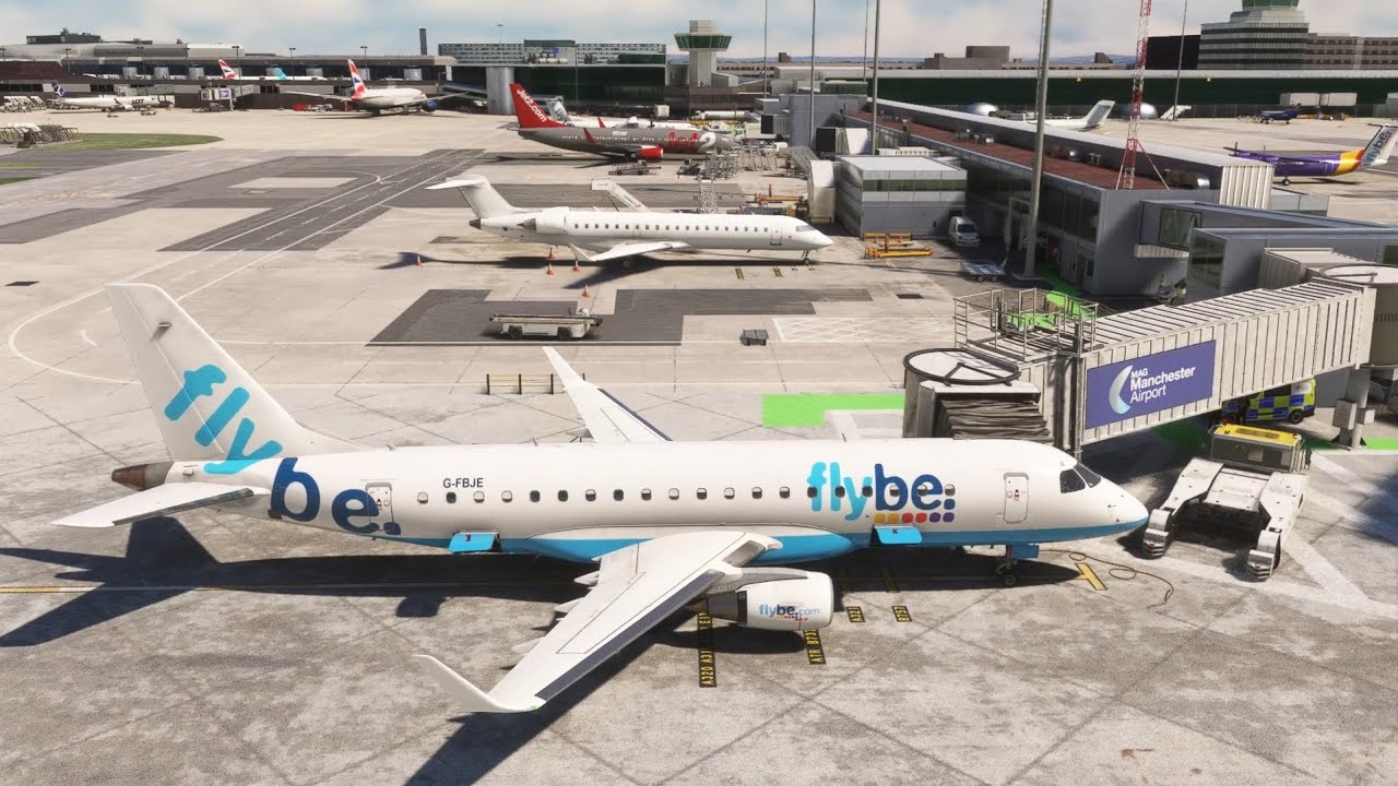 MSFS2020 Embraer 175 Landing at Manchester (EGCC)
