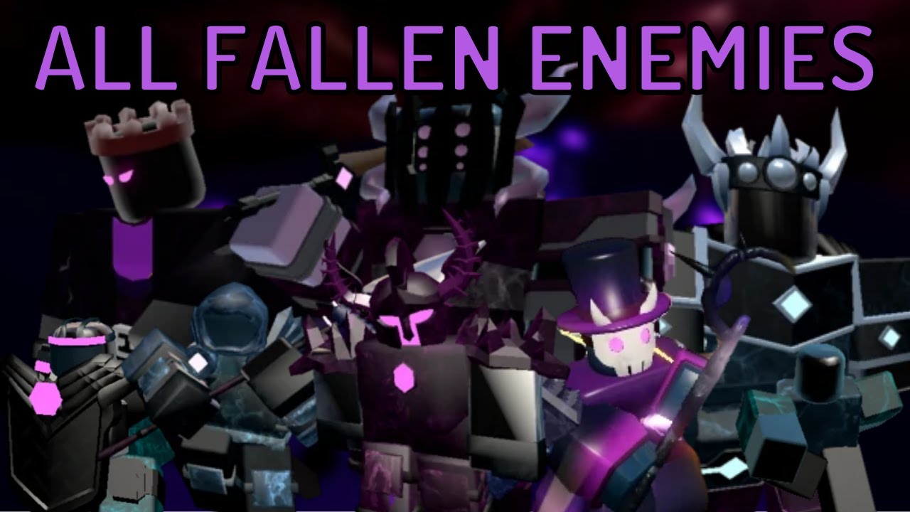 All Fallen Enemies (& Fallen/Purple Related Enemies)|| Tower Defense Simulator