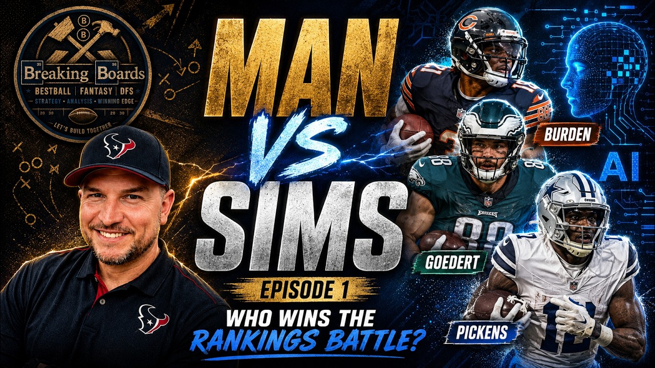 Fantasy Football: Man vs Sims Ep. 1: My DraftKings Best Ball Ranks vs The Simulation Model