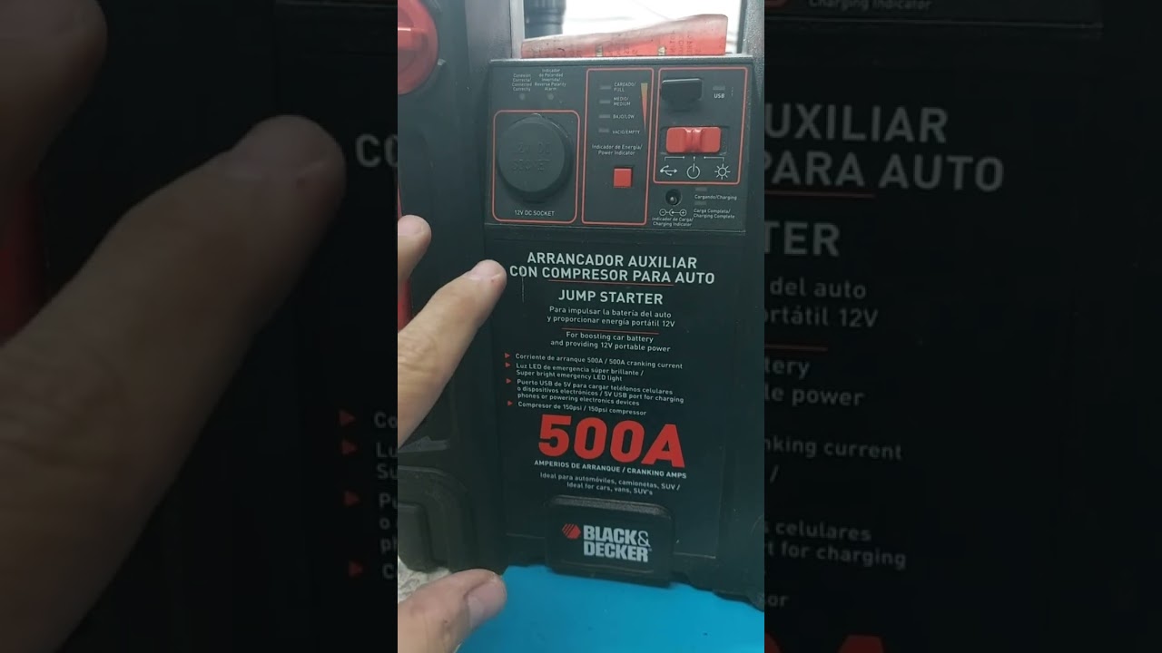 Reparación Arrancador Auxiliar con Compresor para Auto Black y Decker 😁👍