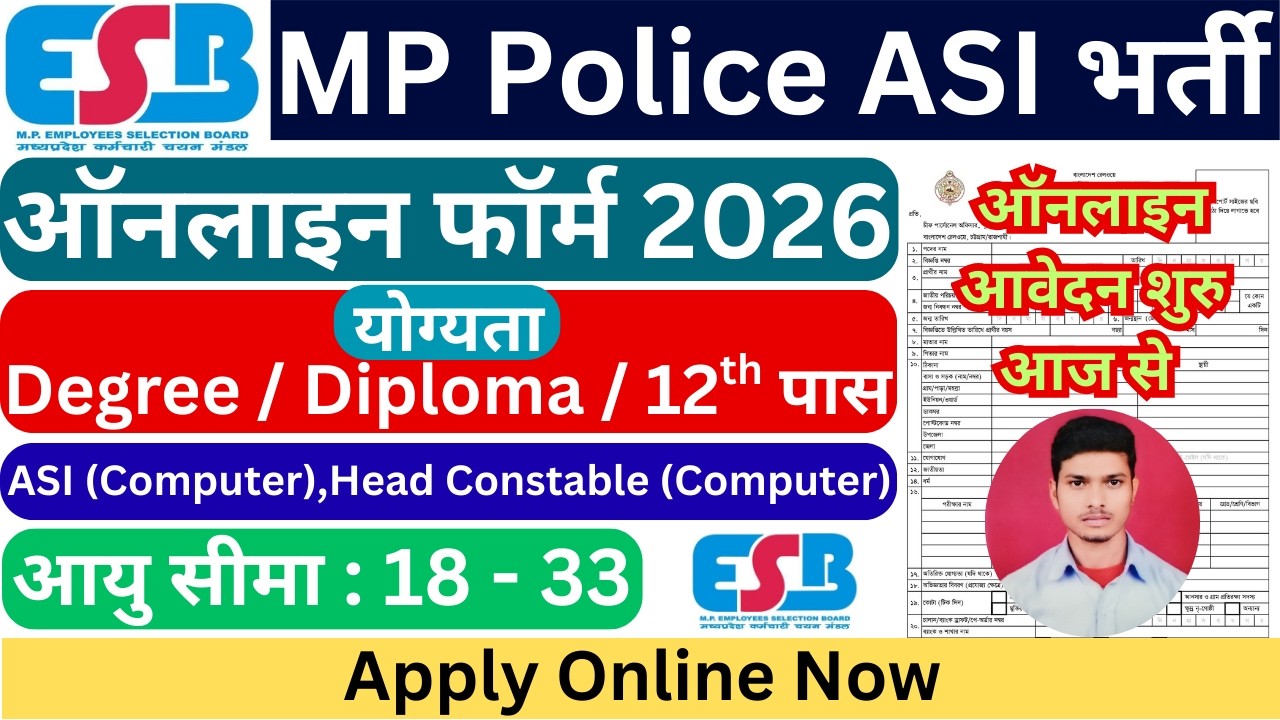 MP Police Head Constable New Vacancy 2026 | MP Police HC And ASI Recruitment 2026 | Eligibility