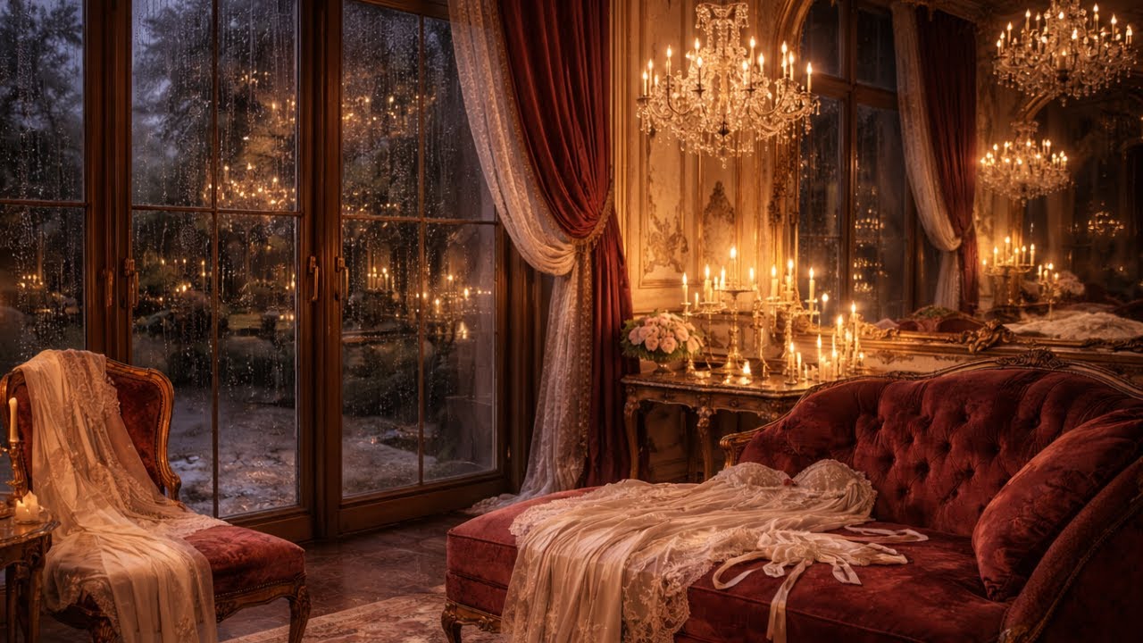 Candlelit Boudoir Rain | Piano & Violin | Sleep • Study • Relax | Salon de Lumière
