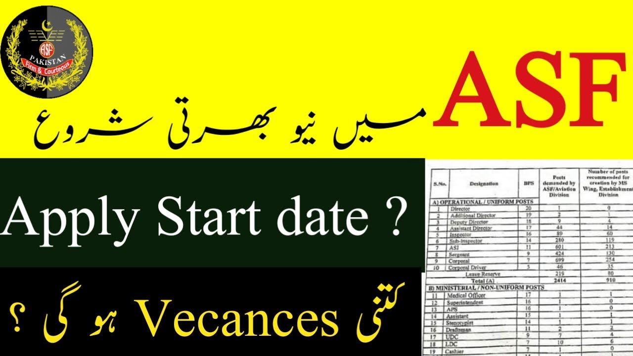 Asf new jobs 2021|| Asf jobs update 2021|| Asf Asi & Corporal new jobs 2021|| Asf jobs update||