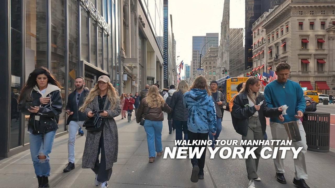 New York Manhattan Winter Walk, 6th Avenue, 42nd Street, 7th Avenue, 8th Avenue, Madison Avenue, 4K